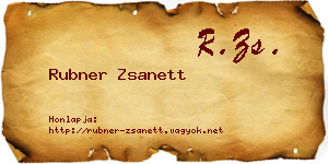 Rubner Zsanett névjegykártya